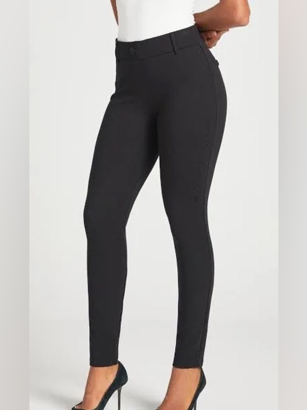Betabrand Black High-Waist Ponte Skinny Pants